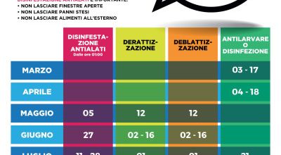 CALENDARIO INTERVENTI DI DISINFESTAZIONE 2025