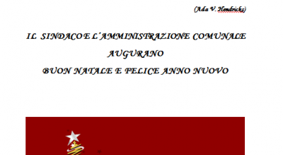 AUGURI DELL'AMMINISTRAZIONE PER UN SANTO NATALE E FELICE ANNO NUOVO