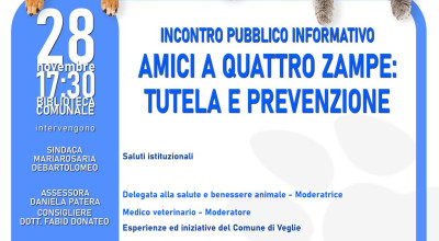 INCONTRO PUBBLICO INFORMATIVO     AMICI A QUATTRO ZAMPE: TUTELA E PREVENZIONE...