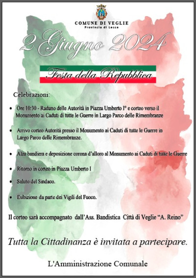 2 giugno 2024. Festa della Repubblica Italiana 