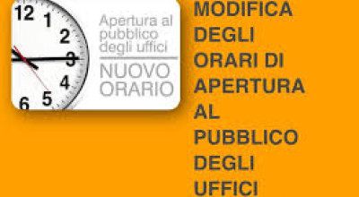 Avviso - Modifica orario di accesso e apertura al pubblico degli Uffici comun...