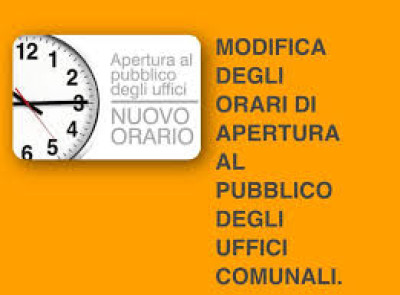 Avviso - Modifica orario di accesso e apertura al pubblico degli Uffici comun...